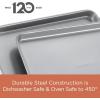 imageFarberware Bakeware Steel Nonstick Toaster Oven Pan Set 4Piece Baking Set Gray