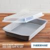 imageFarberware GoldenBake Bakeware Nonstick Baking PanCake Pan with Lid Rectangle Insulated 9 Inch x 13 Inch  Gray