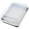 imageFarberware GoldenBake Bakeware Nonstick Baking PanCake Pan with Lid Rectangle Insulated 9 Inch x 13 Inch  Gray