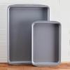 imageFarberware Insulated Nonstick Bakeware 14Inch x 16Inch Jumbo Cookie Sheet Light Gray2Piece Sheet Pan Set
