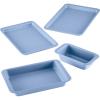 imageFarberware Easy Solutions Nonstick Bakeware Includes 10 Inch x 15 Inch Cookie Baking Sheet and 12Cup Muffin Pan 2 Piece  Blue4 Piece