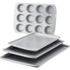 imageFarberware Nonstick Bakeware 4Piece Baking Sheet Set Gray 
