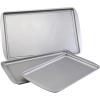 imageFarberware Nonstick Bakeware Nonstick Cookie Sheet  Baking Sheet  10 Inch x 15 Inch Gray3Piece Set