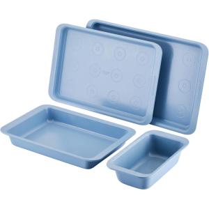 imageFarberware Easy Solutions Nonstick Bakeware Includes 10 Inch x 15 Inch Cookie Baking Sheet and 12Cup Muffin Pan 2 Piece  BlueBakeware Set 4 Piece