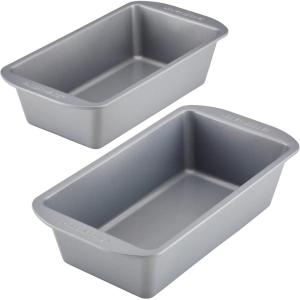 imageFarberware GoldenBake Bakeware Nonstick MeatloafLoaf Pan Set Insulated Two 9Inch x 5Inch Gray