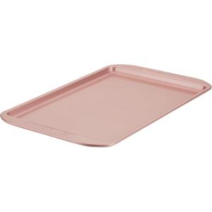 imageFarberware Nonstick Bakeware Nonstick Cookie Sheet  Baking Sheet  10 Inch x 15 Inch Rose Gold RedCookie Pan 10Inch x 15Inch