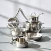 imageFarberware Millennium Stainless Steel Pots and Pans with Lids Induction Ready Compatible with All Cooktops Metal Utensil Safe 10 Piece Cookware Set Dishwasher Safe  Stainless Steel
