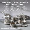 imageFarberware Millennium Stainless Steel Pots and Pans with Lids Induction Ready Compatible with All Cooktops Metal Utensil Safe 10 Piece Cookware Set Dishwasher Safe  Stainless Steel