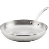 imageFarberware Millennium Stainless Steel Frying PanSkillet Induction Ready Compatible with All Cooktops Metal Utensil Safe 1225 Inch Open Fry Pan Dishwasher Safe  Stainless Steel