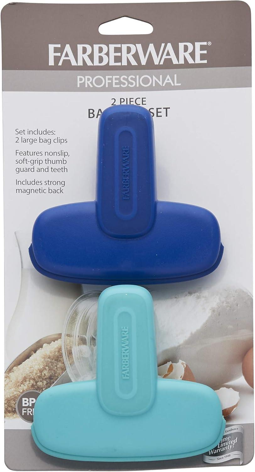 imageFarberware 5211487 Professional AllPurpose Magnetic Bag Clips Assorted ColorsLarge  Set of 2