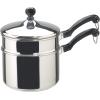 imageFarberware Classic Stainless Steel Double Boiler amp Sauce Pan with Lids 2 Quart 1 QuartDouble Boiler  PanSaucepan  1 Quart