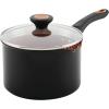 imageFarberware Dishwasher Safe Nonstick Jumbo CookerSaute Pan with Helper Handle  6 Quart Black amp Glide Nonstick Sauce PanSaucepan with Straining and Lid 3 Quart Black