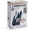 imageFarberware FPP12P 12Piece HighCarbon Stamped Stainless Steel Knife Block Set Black Block30Piece Knife Block and Tool Set
