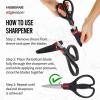 imageFarberware SelfSharpening Stainless Steel AllPurpose Shears with Edgekeeper SleeveBlackRed