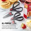 imageFarberware SelfSharpening Stainless Steel AllPurpose Shears with Edgekeeper SleeveBlackRed