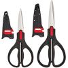 imageFarberware SelfSharpening Stainless Steel AllPurpose Shears with Edgekeeper SleeveBlackRed
