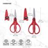 imageFarberware SelfSharpening Stainless Steel AllPurpose Shears with Edgekeeper SleeveRedBlack