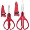 imageFarberware SelfSharpening Stainless Steel AllPurpose Shears with Edgekeeper SleeveRedBlack