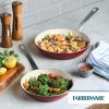 imageFarberware Vibrance Ceramic Nonstick Frying PansSkillet Set with Stainless Steel Handle Dishwasher Safe 8 Inch and 10 Inch Open Skillets  RedRed