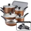 imageFarberware nonstick 11pce Aluminium cookware tools and bakeware set  CopperCopper