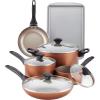 imageFarberware nonstick 11pce Aluminium cookware tools and bakeware set  CopperCopper