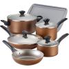 imageFarberware nonstick 11pce Aluminium cookware tools and bakeware set  CopperCopper
