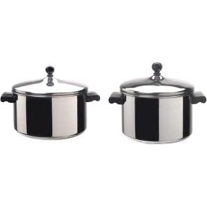 imageFarberware Classic 6Quart Stainless Steel Stockpot with Lid 4Quart Saucepot  Silver