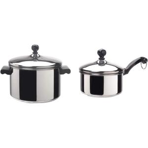 imageFarberware Classic Stainless Steel 4Quart Covered Saucepot   Silver amp Classic Stainless Steel Sauce PanSaucepan with Lid 1 Quart Silver50000