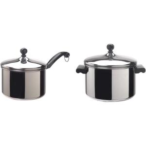 imageFarberware Classic Stainless Steel Sauce PanSaucepan with Lid 3 Quart Silver amp Classic Stainless Steel 4Quart Covered Saucepot   Silver3 Quart