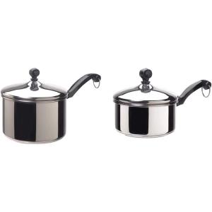 imageFarberware Classic Stainless Steel Sauce PanSaucepan with Lid 3 Quart Silver amp Classic Stainless Steel Sauce PanSaucepan with Lid 1 Quart Silver50000