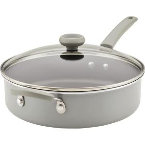 imageFarberware DuraStrong Nonstick Saute Pan with Lid 4 Quart Gray