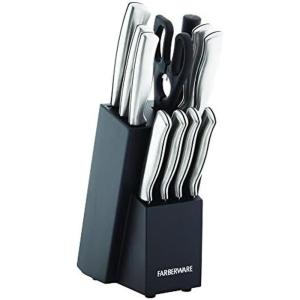 imageFarberware FPP12P 12Piece HighCarbon Stamped Stainless Steel Knife Block Set Black Block12Piece Knife Block Set