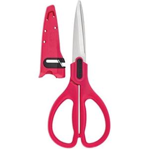 imageFarberware SelfSharpening Stainless Steel AllPurpose Shears with Edgekeeper SleeveRedBlack