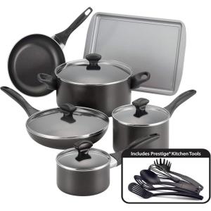 imageFarberware nonstick 11pce Aluminium cookware tools and bakeware set  CopperBlack