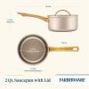 imageFarberware Radiant Nonstick Sauce Pan with Lid Dishwasher Safe 2 Quart ChampagneChampagne