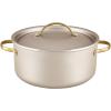 imageFarberware Radiant Nonstick Sauce Pan with Lid Dishwasher Safe 2 Quart ChampagneChampagne