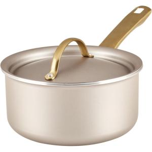 imageFarberware Radiant Nonstick Sauce Pan with Lid Dishwasher Safe 2 Quart ChampagneChampagne