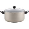 imageFarberware Promotional Cookware Aluminum Nonstick Covered Stockpot 105Quart Champagne Silver amp Dishwasher Safe Nonstick Jumbo CookerSaute Pan with Helper Handle  6 Quart Blue