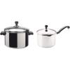 imageFarberware Classic Stainless Steel 4Quart Covered Saucepot   Silver amp Classic Stainless Steel 3Quart Covered Straining Saucepan   Silver