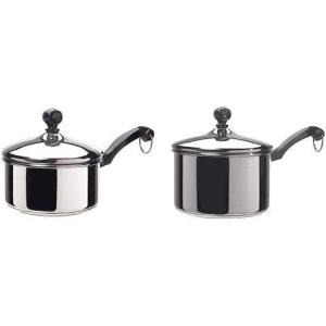 imageFarberware Classic Series Stainless Steel 1Quart Covered Saucepan with Farberware Classic Stainless Steel 2Quart Covered Saucepan