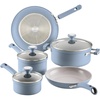 image:imageFarberware TrueCook Ceramic Plus InductionReady Dishwasher Safe 12Piece Cookware Set Steel Blue