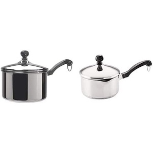 image:imageFarberware Classic Stainless Steel 2Quart Covered Saucepan with Farberware Classic Stainless Steel 1Quart Covered Straining Saucepan