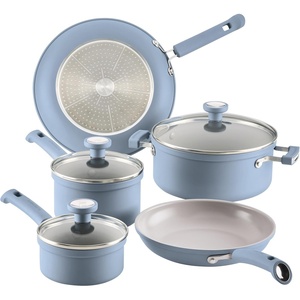 image:imageFarberware TrueCook Ceramic Plus InductionReady Dishwasher Safe 12Piece Cookware Set Steel Blue