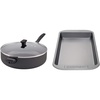 image:imageFarberware Dishwasher Safe Jumbo CookerSaute Pan with Helper Handle  6 Quart Black amp Nonstick Baking Pan  9 Inch x 13 Inch Gray