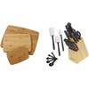 image:imageFarberware Bamboo Cutting Board Set of 3 amp 22Piece Never Needs Sharpening Triple Rivet HighCarbon Stainless Steel Knife Block and Kitchen Tool Set Black