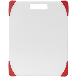 image:imageFarberware Cutting Board for Kitchen 11 x 14 Inch Nonslip Reversible Board Gentle on Knives NonAbsorbent Easy to Clean and Dishwasher SafeRedWhite