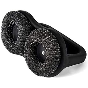 image:imageFarberware 5275065 Barbecue Grill Brush with Round Scourer Head BlackDual Grill Brush with Handle