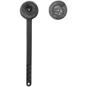 image:imageFarberware 5275065 Barbecue Grill Brush with Round Scourer Head BlackGrill Brush with Round Scourer Head