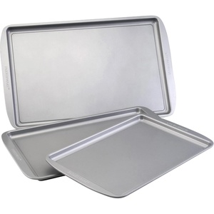 image:imageFarberware Nonstick Bakeware 10 x 15 Cookie Pan Metal Baking Pan Mocha3Piece Set